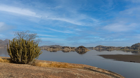 Panoramic view of Lake Mead National Recreation Area, Nevada, USAの写真素材