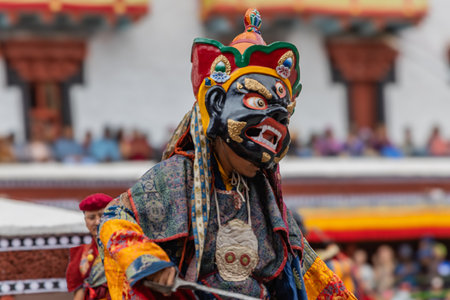Unidentified dancers perform at the annual Kathmandu Vegetarian Festival.の写真素材