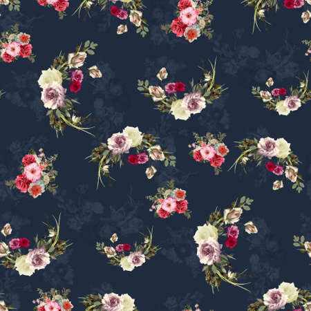 Kurti Dupatta And Allower Borderless Pattern Designs For Digital Printingの写真素材