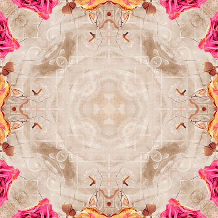 Abstract kaleidoscope background. Beautiful multicolor kaleidoscope texture. Unique kaleidoscope design.の写真素材