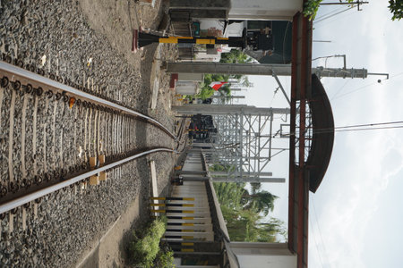 Railway in the city of Tugu Station, Yogyakarta, Indonesia