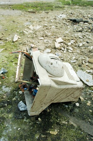 broken computerの写真素材