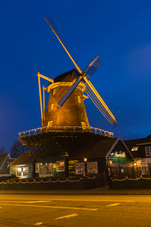 A windmill built in 1672 located in Amstelveen, The Netherlands.の写真素材