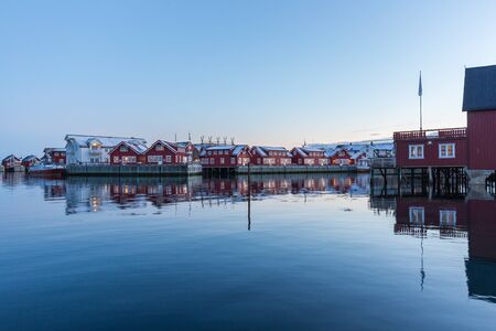 Rorbuer or fishermans cabins in Svolvaer, Norwayの写真素材