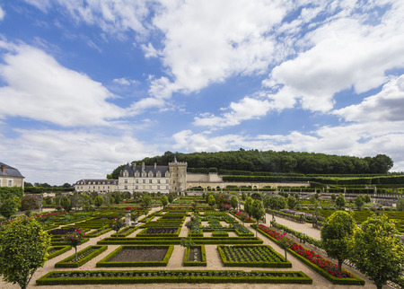 The castle gardens of Chateau de Villandry in Indre-et-Loir, Franceのeditorial素材
