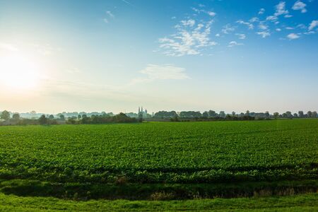 Land van Cuijk, agricultural landscape at the small village Cuijk and the Meuse river, the...