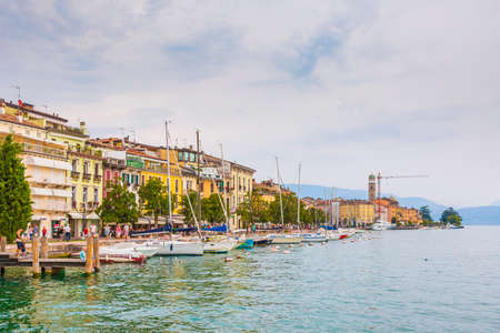 August 23 2019 - SalÃ² - Lombardy, Italy - City center, popular touristic landmarkのeditorial素材