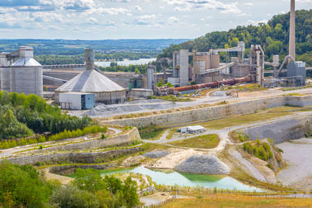 19 August 2020 Maastricht, the Netherlands - Mother company HeidelbergCement closes the ENCI factory (First Dutch Cement Industry). They were active digging of marl out of St Pietersberg.のeditorial素材