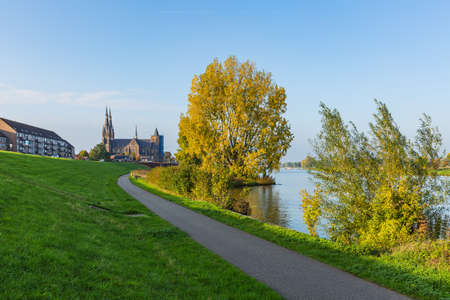 Land van Cuijk, agricultural landscape at the small village Cuijk and the Meuse river, the...