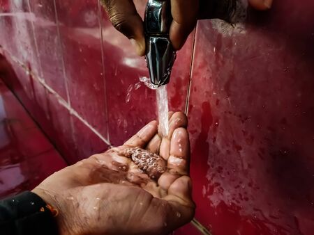 Stay safe stay home and wash your hands.This photo has a great background blur and amazing selective focus.の写真素材
