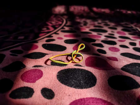 A small rubber band close-up macro shot in the day time in india.の写真素材