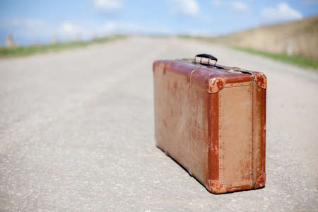 summer sunny day for a lonely travelの写真素材