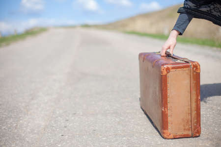 summer sunny day for a lonely travelの写真素材