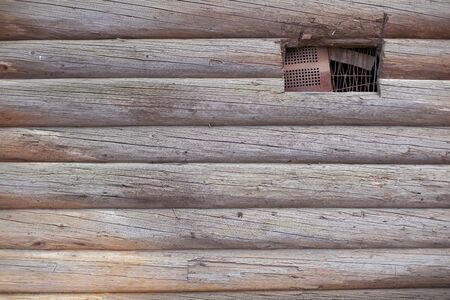 wood texture - a wall built of logsの写真素材