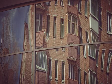 Detail of a building in a modern cityの写真素材