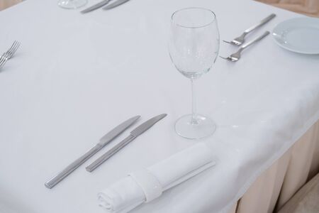 Table setting in the restaurantの写真素材