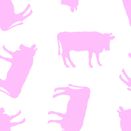 Seamless pattern. Silhouettes of cows.のイラスト素材