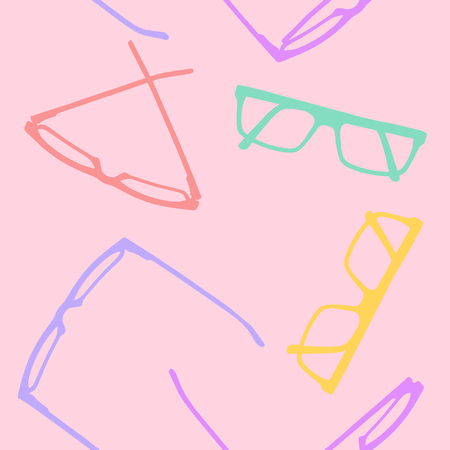 Seamless pattern. Multicolored glasses frames.のイラスト素材