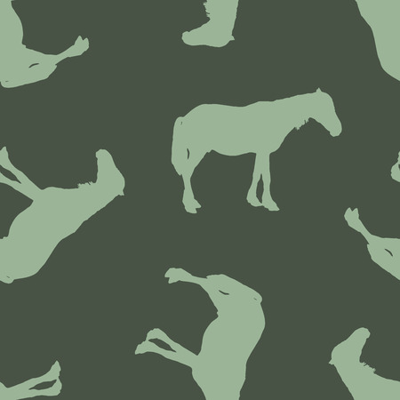 Seamless pattern. Silhouette of a horse.のイラスト素材