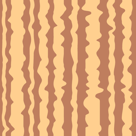 Seamless pattern. Cream uneven stripes on a brown background.のイラスト素材