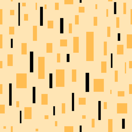 Seamless pattern. Orange rectangles on a yellow background.のイラスト素材
