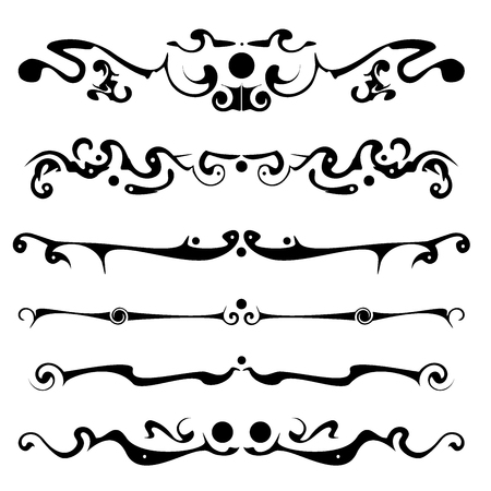 Decorative graphic elements of the vignette for the design of pages, letters, congratulations, invitations, diplomas and other documents.のイラスト素材