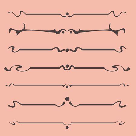 Decorative graphic elements of the vignette for the design of pages, letters, congratulations, invitations, diplomas and other documents.のイラスト素材