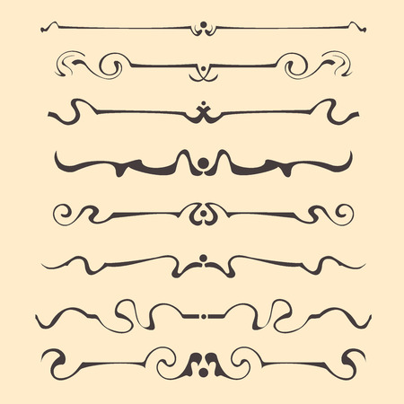 Decorative graphic elements of the vignette for the design of pages, letters, congratulations, invitations, diplomas and other documents.のイラスト素材