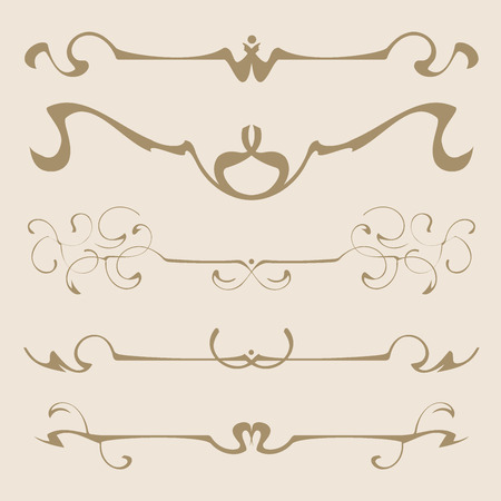 Decorative graphic elements of the vignette for the design of pages, letters, congratulations, invitations, diplomas and other documents.のイラスト素材
