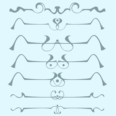 Decorative graphic elements of the vignette for the design of pages, letters, congratulations, invitations, diplomas and other documents.のイラスト素材