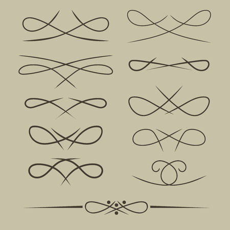 Ornamental rule lines set for your design.Vintage style .のイラスト素材