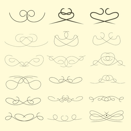 Ornamental rule lines set for your design.Vintage style .のイラスト素材