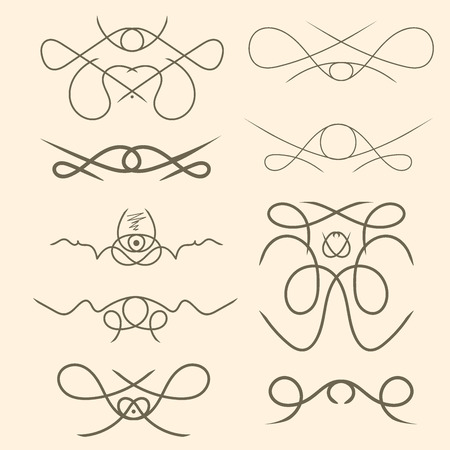 Ornamental rule lines set for your design.Vintage style .のイラスト素材