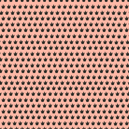 Seamless pattern. Black crown on a pink background.のイラスト素材