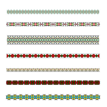 Colored borders patterned strip for design.Patterned, decorative frame for decorating invitations, postcards and other printed products.の写真素材