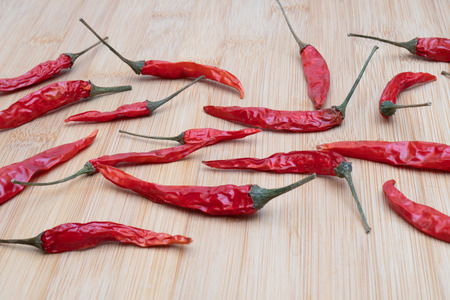 Dried red hot chili pepper.の写真素材