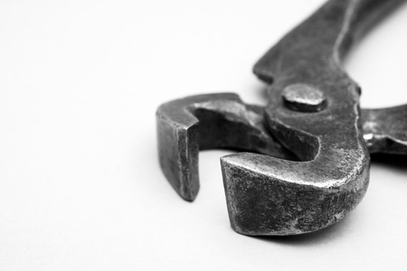 Tools for pulling nails - old metal pliers.の写真素材