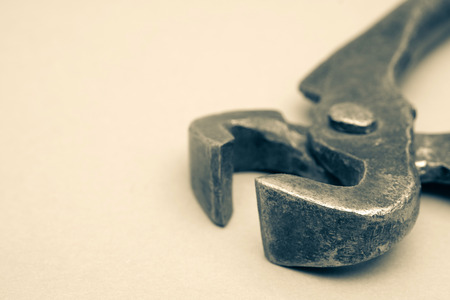 Tools for pulling nails - old metal pliers.の写真素材