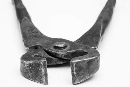 Tools for pulling nails - old metal pliers.の写真素材