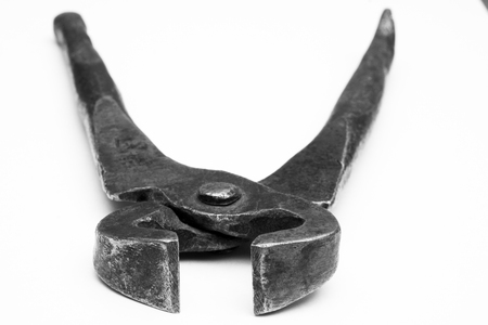 Tools for pulling nails - old metal pliers.の写真素材