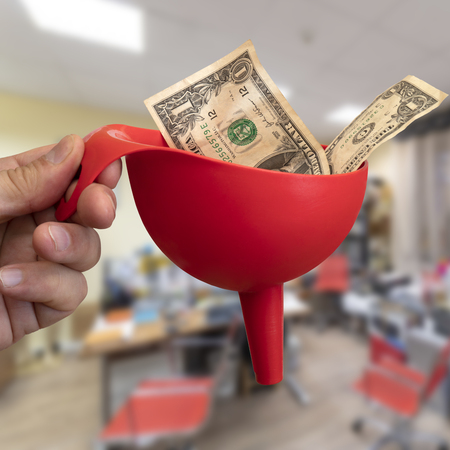 Funnel sales on the background of the office.の写真素材