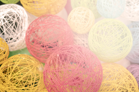 Spheres glued from threads.の写真素材