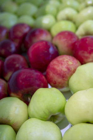 Red and green apples.の写真素材