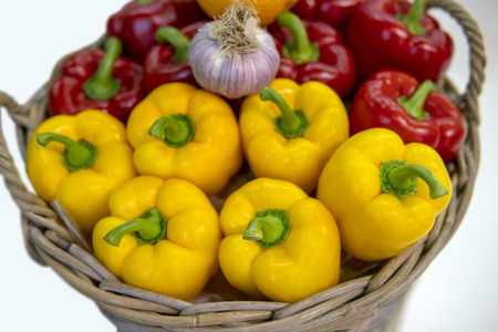 Red and yellow sweet Bulgarian pepper.