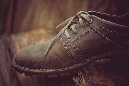 New stylish brown men's shoes.