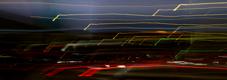 Light lines of car headlights.の写真素材