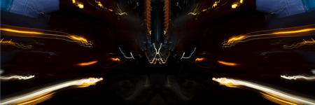 glowing lines in black space. Abstract background with lines and glowの写真素材