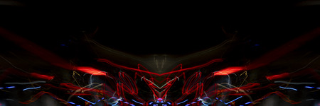 glowing lines in black space. Abstract background with lines and glow
