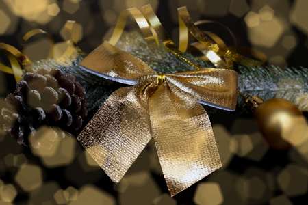Christmas tree decorations for a festive mood.の写真素材