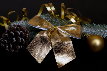 Christmas tree decorations for a festive mood.の写真素材